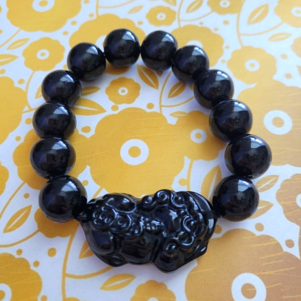 Black Jade Foo Dog Bracelet